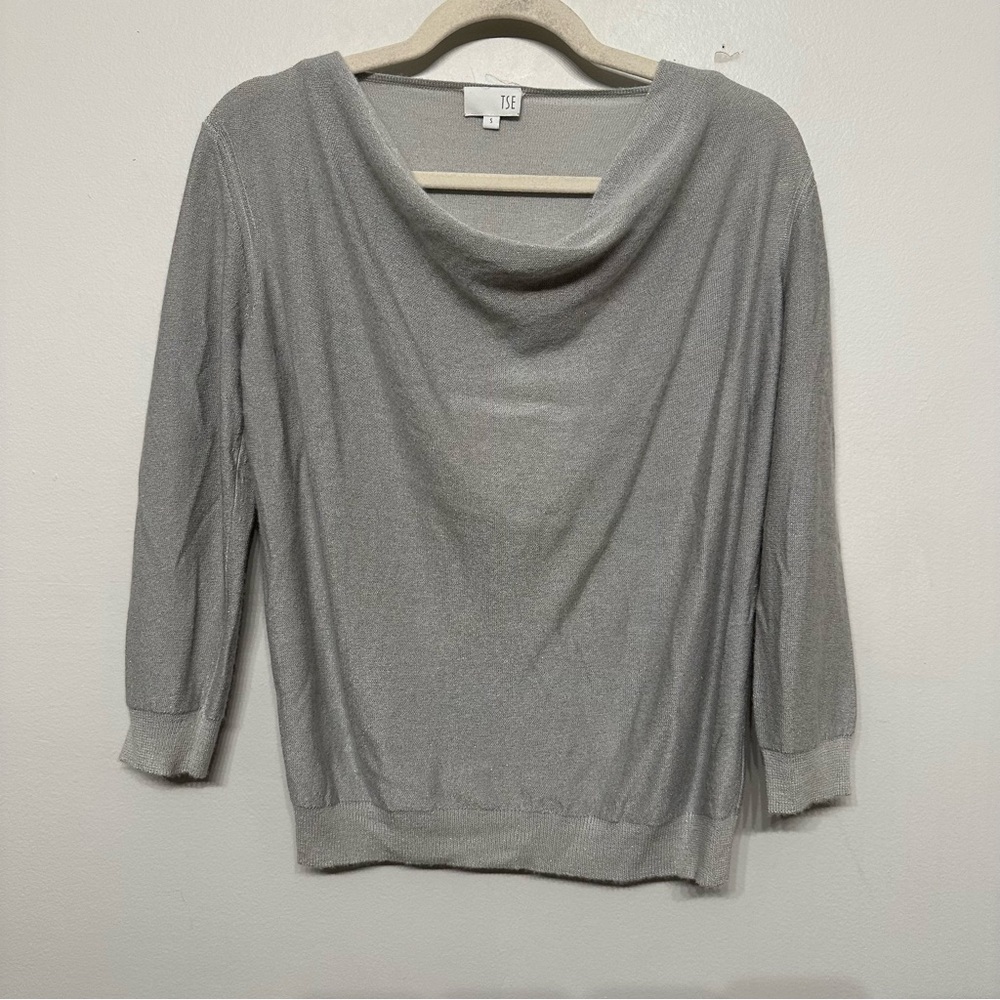 TSE Cashmere Cowl Neck Sparkly Sweater Small